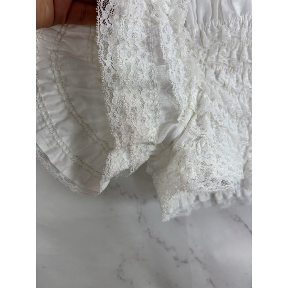 Vintage 60s Ruffled Bloomers kawaii White Pettipants M Coquette Poofy Ruffle - Picture 12 of 16